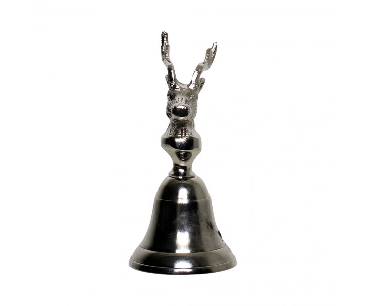 Stříbrný kovový zvonek jelen - 8*8*15cm Mars & More 