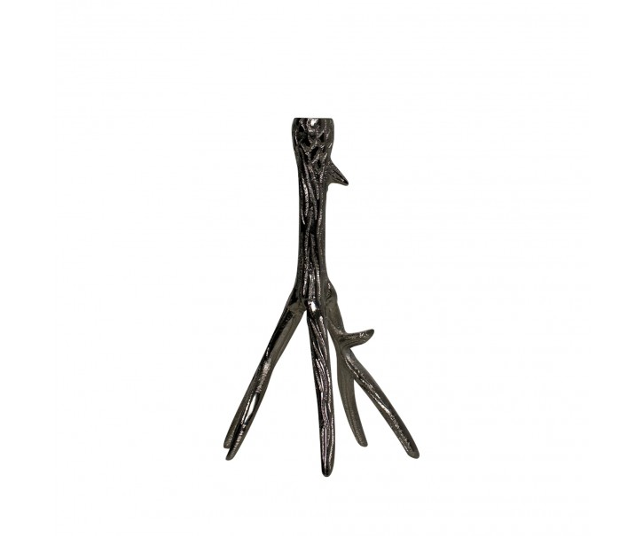 Stříbrný raw svícen stojící paroží Antlers - 14*11*24cm Mars & More 