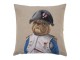Béžový gobelínový polštář s motivem Buldočka v napoleonské uniformě - 45*15*45cm Mars & More 