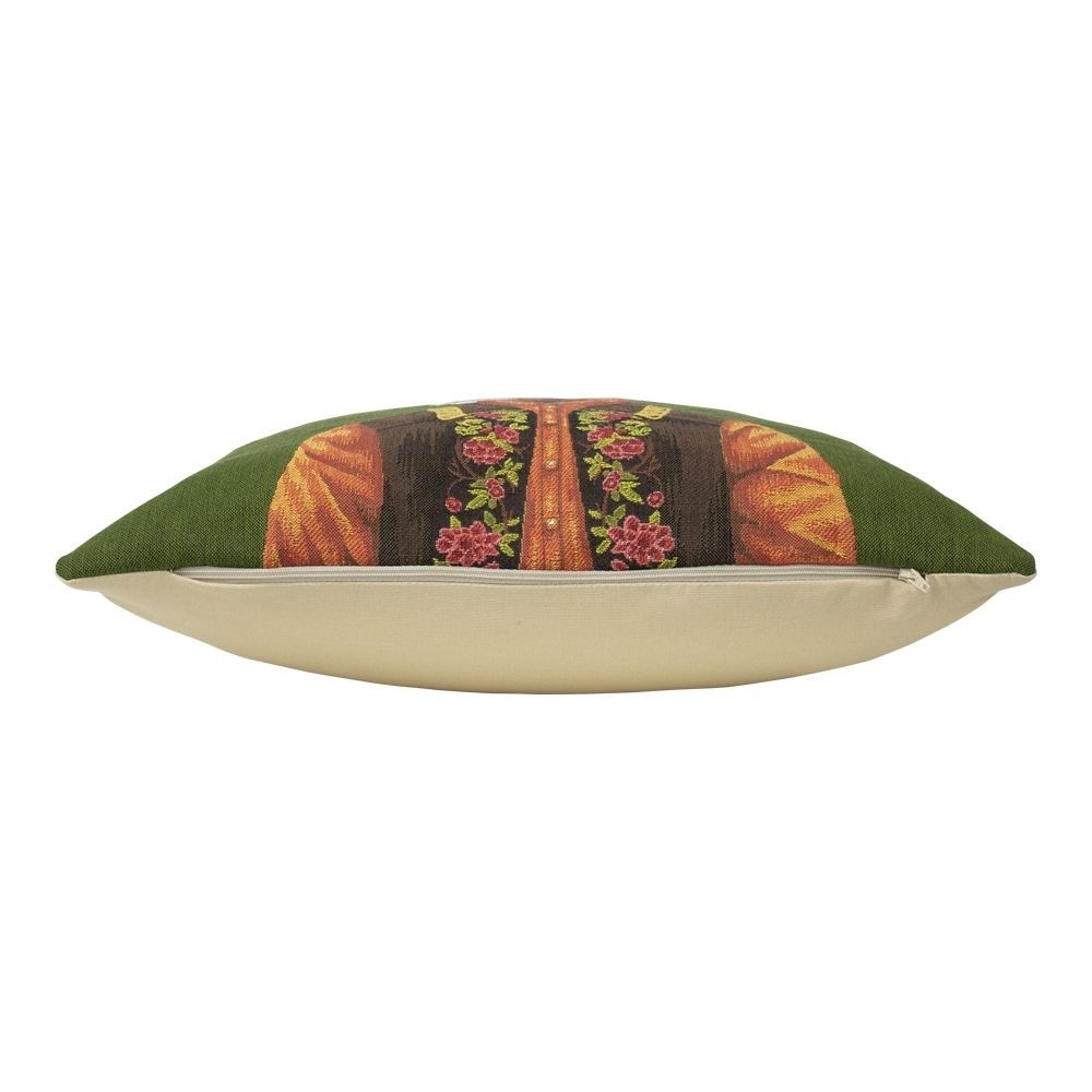 Zelený gobelínový polštář se zajícem ve vestě - 45*15*45cm Mars & More Zelený gobelínový polštář se zajícem ve vestě - 45*15*45cm Mars & More