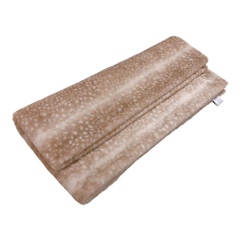 Béžovo-hnědý chlupatý pléd v designu kolouška - 130*180*2cm