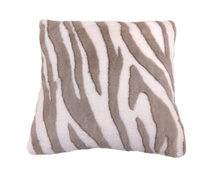 Bílo hnědý čtvercový polštář Zebra - 45*45*15cm Mars & More 
