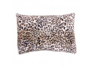 Bílo hnědý obdélníkový polštář Leopard - 40*60*15cm