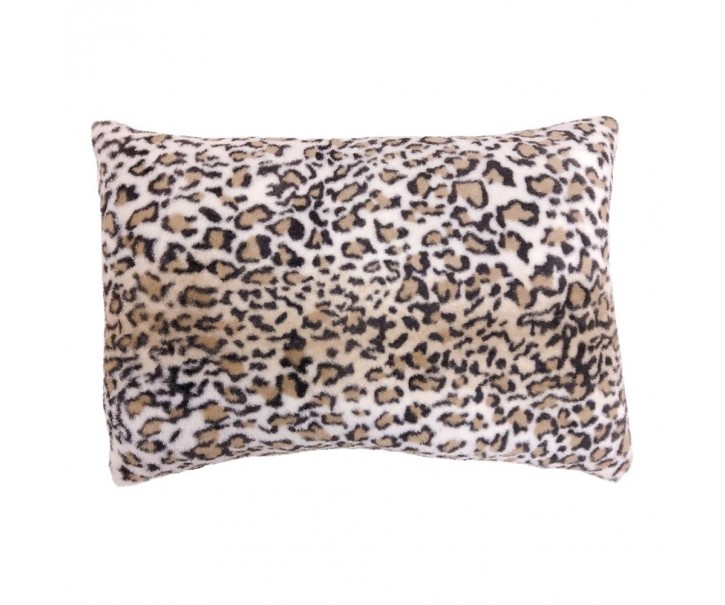 Bílo hnědý obdélníkový polštář Leopard - 40*60*15cm Mars & More 