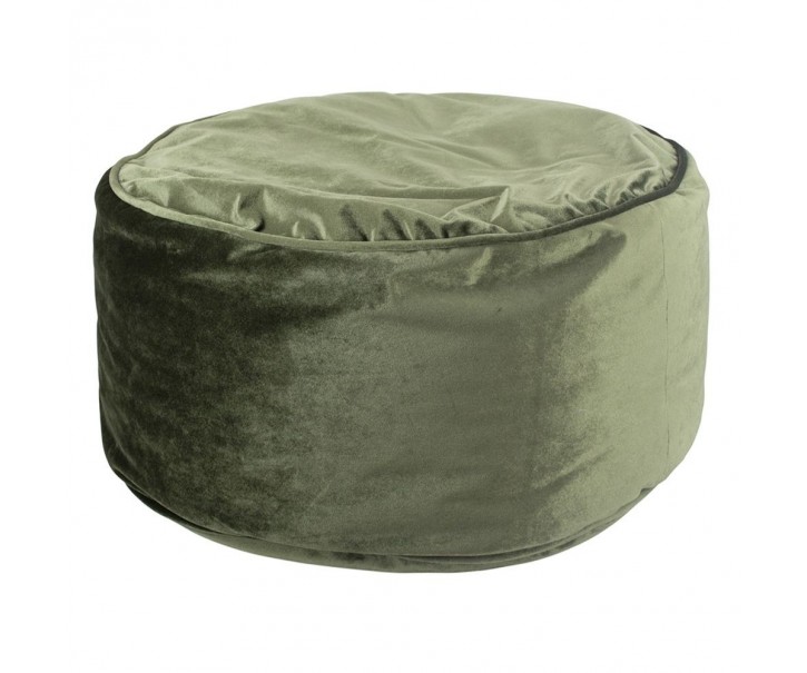 Mechově zelený sametový kulatý puf Copper - 60*60*30cm Mars & More 