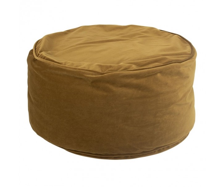 Měděný sametový kulatý puf Copper - Ø 60*30cm Mars & More 
