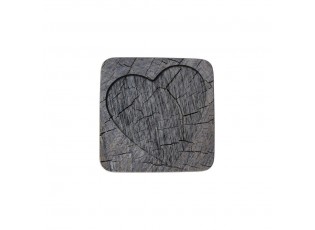 6ks šedé korkové podtácky srdce ve stromu Hearts grey - 10*10*0,4cm