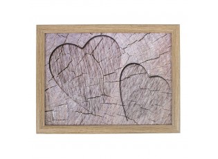 Podnos na nohy s motivem srdce ve stromu Hearts grey - 43*33*7cm