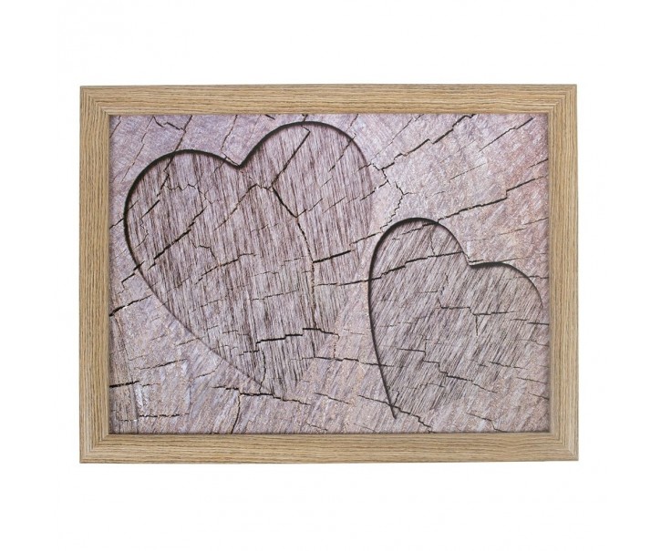 Podnos na nohy s motivem srdce ve stromu Hearts grey - 43*33*7cm Mars & More 