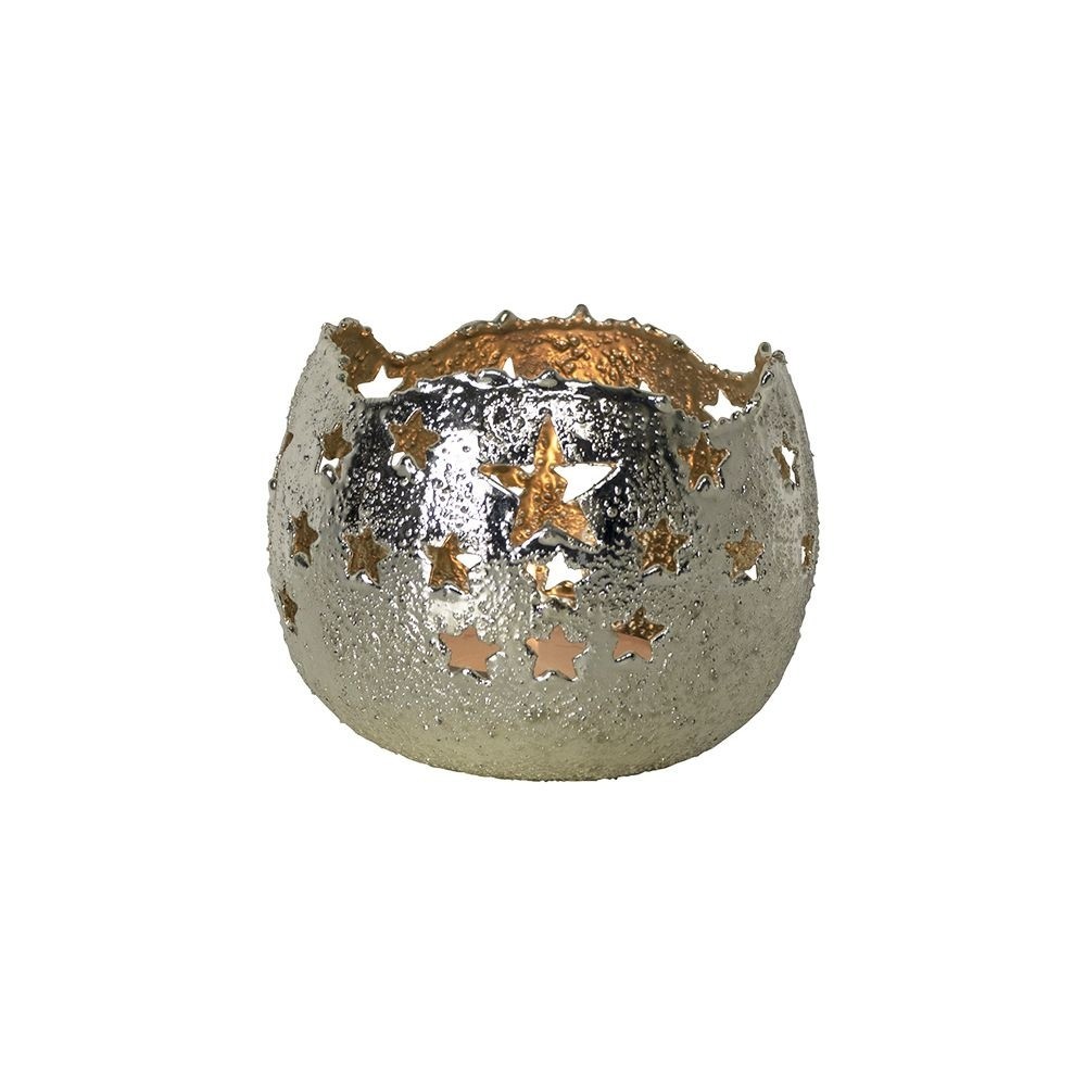Kovový zlatý svícen s hvězdičkami S - 10*10*8cm Mars & More Kovový zlatý svícen s hvězdičkami S - 10*10*8cm Mars & More