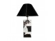 Základna lampy hranatá z hovězí kůže černá / bílá - 13,5*13,5*45cm/E27 Mars & More 