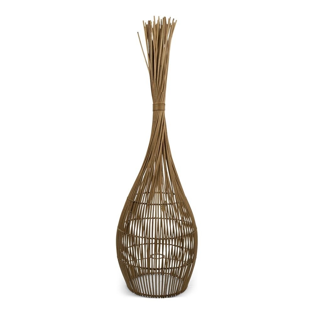 Hnědá ratanová stojací lampa - 30*30*110 cm