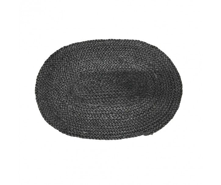 Jutové prostírání oválné černé - 35*50*0,20cm Mars & More 