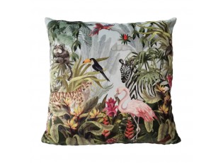 Sametový polštář s plameňákem Jungle Flamingo - 45*45*10cm