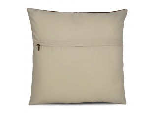 Hnědý kožený polštář s výrazným stehem Stitch Cow - 45*45*15cm
