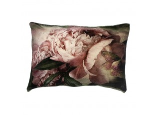Veliký sametový polštář okouzlující motýl na pivoňce - 40*60*15cm