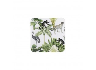 6 ks pevné korkové podtácky Jungle White - 10*10*0,4cm