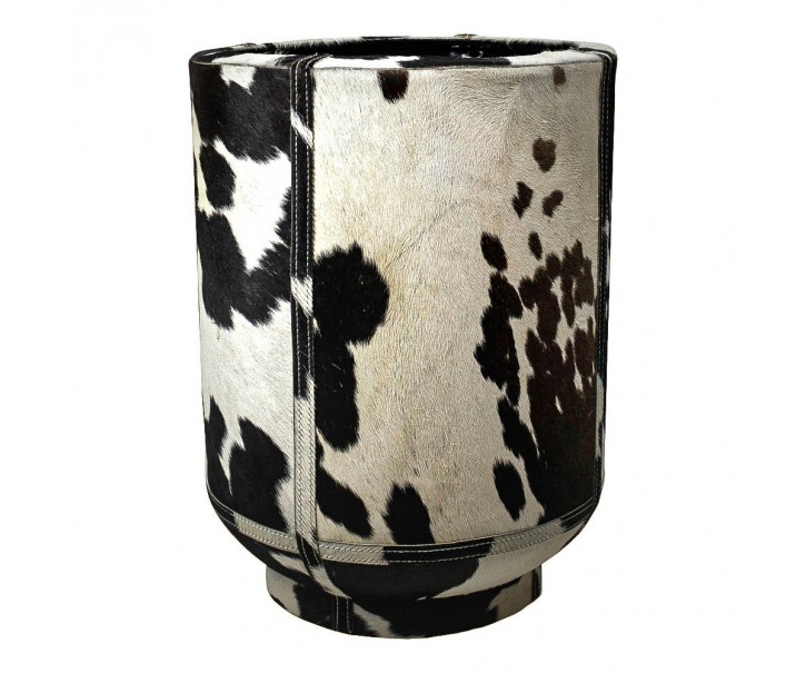 Vysoký květináč z hovězí kůže Planter hnědá / bílá - Ø 35*46cm Mars & More 