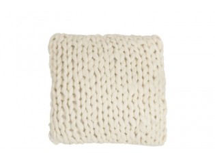 Pletený krémový polštář Tricot white - 40*40 cm