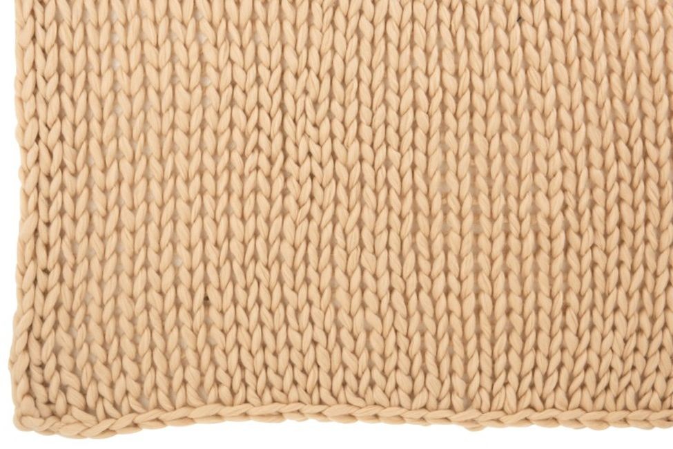 Pletený přírodní pléd Tricot crema - 152*127 cm J-Line by Jolipa Pletený přírodní pléd Tricot crema - 152*127 cm J-Line by Jolipa