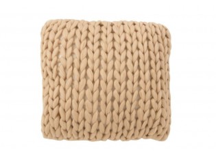 Pletený přírodní polštář Tricot crema - 40*40 cm
