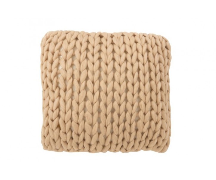 Pletený přírodní polštář Tricot crema - 40*40 cm J-Line by Jolipa