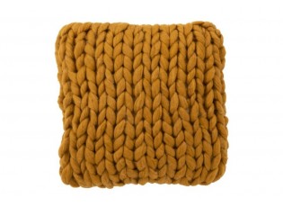 Pletený okrový polštář Tricot ochre - 40*40 cm