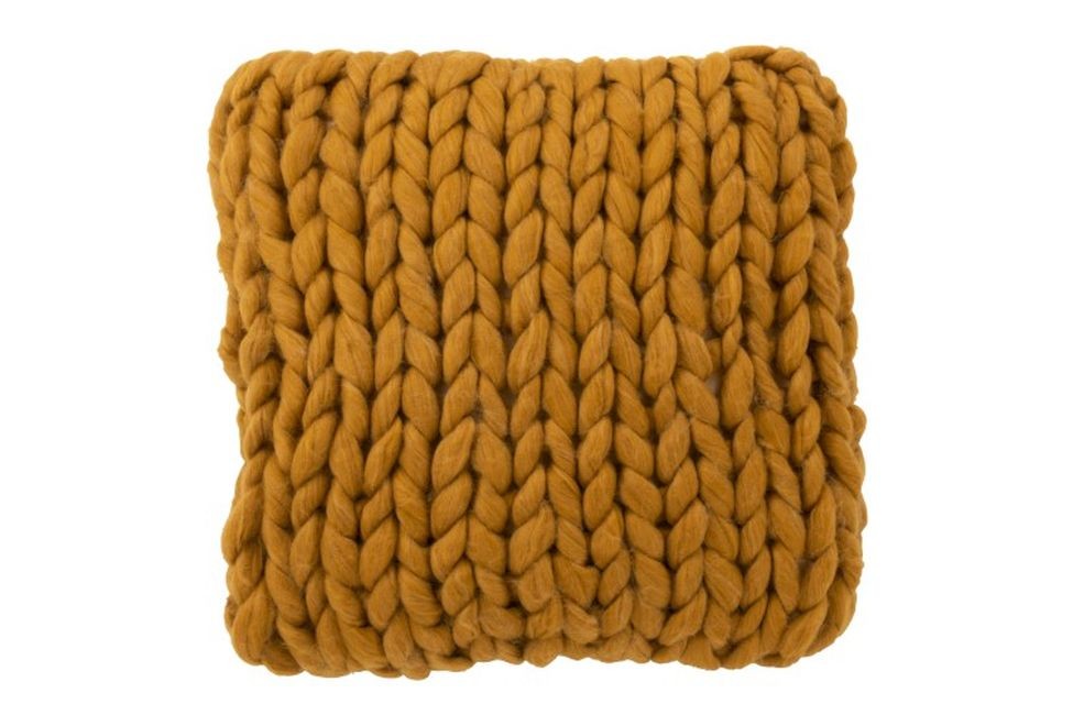 Pletený okrový polštář Tricot ochre - 40*40 cm