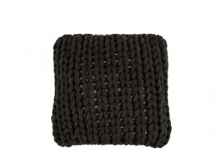 Pletený šedý polštář Tricot dark grey - 40*40 cm