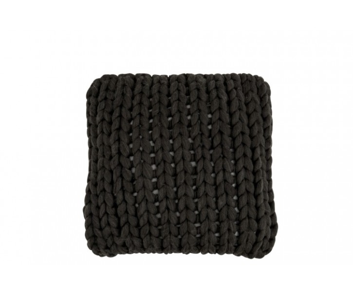 Pletený šedý polštář Tricot dark grey - 40*40 cm J-Line by Jolipa
