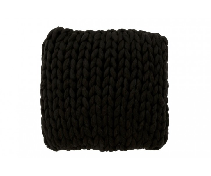 Pletený černý polštář Tricot black - 40*40 cm J-Line by Jolipa