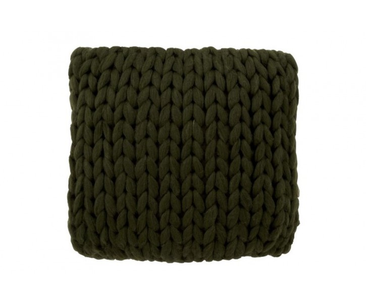 Pletený zelený polštář Tricot green - 40*40 cm J-Line by Jolipa