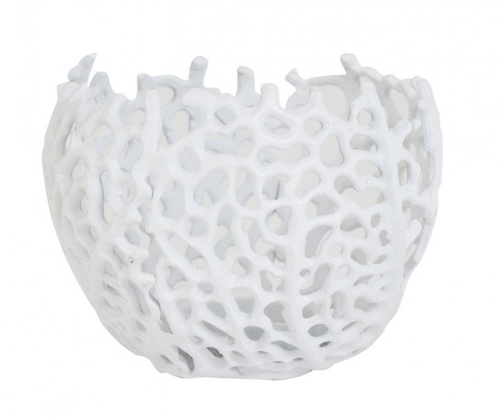 Bílý antik kovový svícen na čajovou svíčku Sabela - Ø 12*10cm Light & Living
