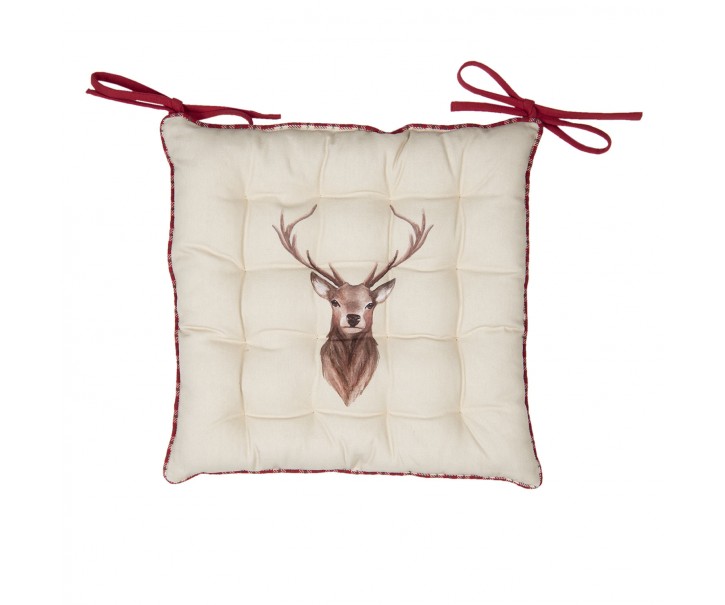 Béžový podsedák s jelenem Cosy Lodge- 40*40 cm Clayre & Eef