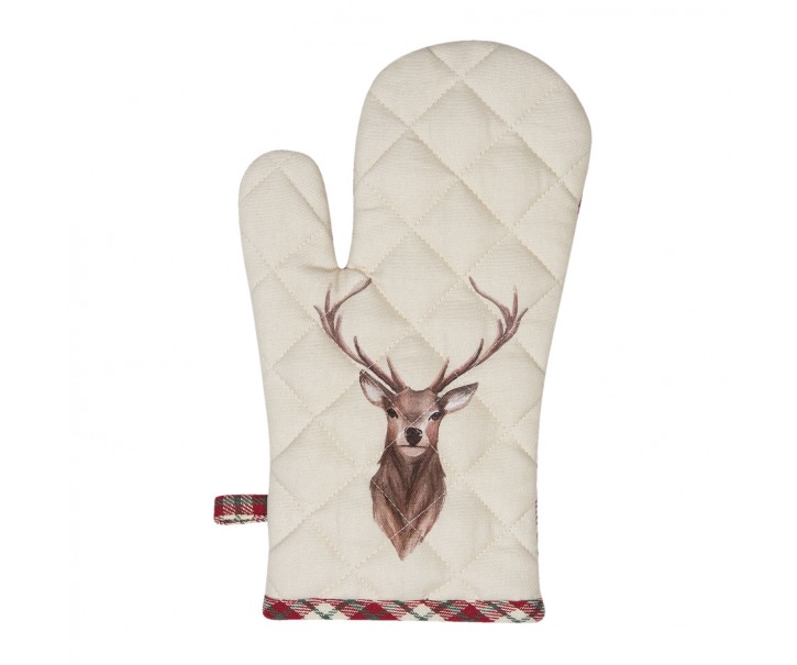 Béžová chňapka s jelenem Cosy Lodge - 16*30 cm Clayre & Eef