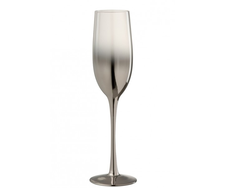 Sklenička na šampaňské Silver Glass - Ø 7*25 cm J-Line by Jolipa