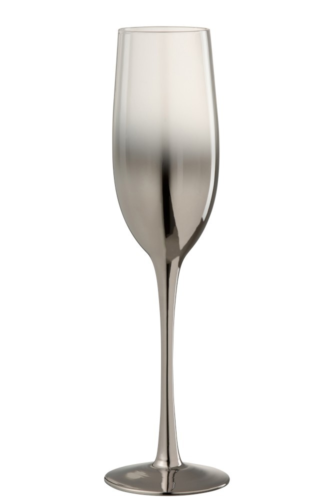 Sklenička na šampaňské Silver Glass - Ø 7*25 cm
