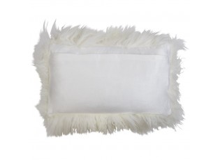Polštář bílá ovčí kůže kudrnatý dlouhý chlup Curly white - 35*50*10cm