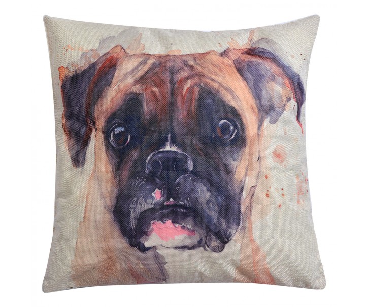 Dekorační polštář s výplní Buldok - 43*43 cm Clayre & Eef