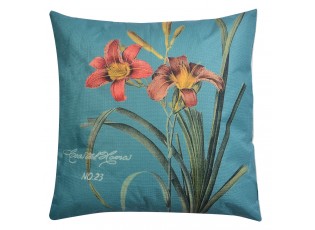 Dekorační polštář s výplní s motivem lilií - 43*43 cm