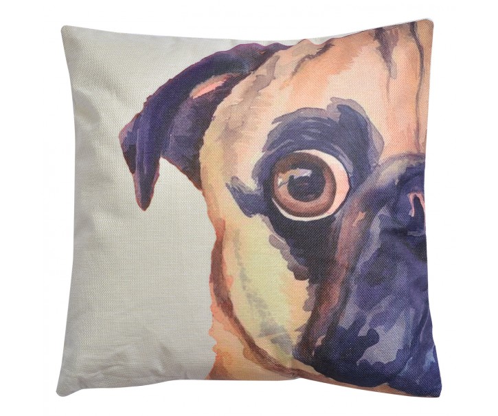 Dekorační polštář s výplní Mops - 43*43 cm Clayre & Eef