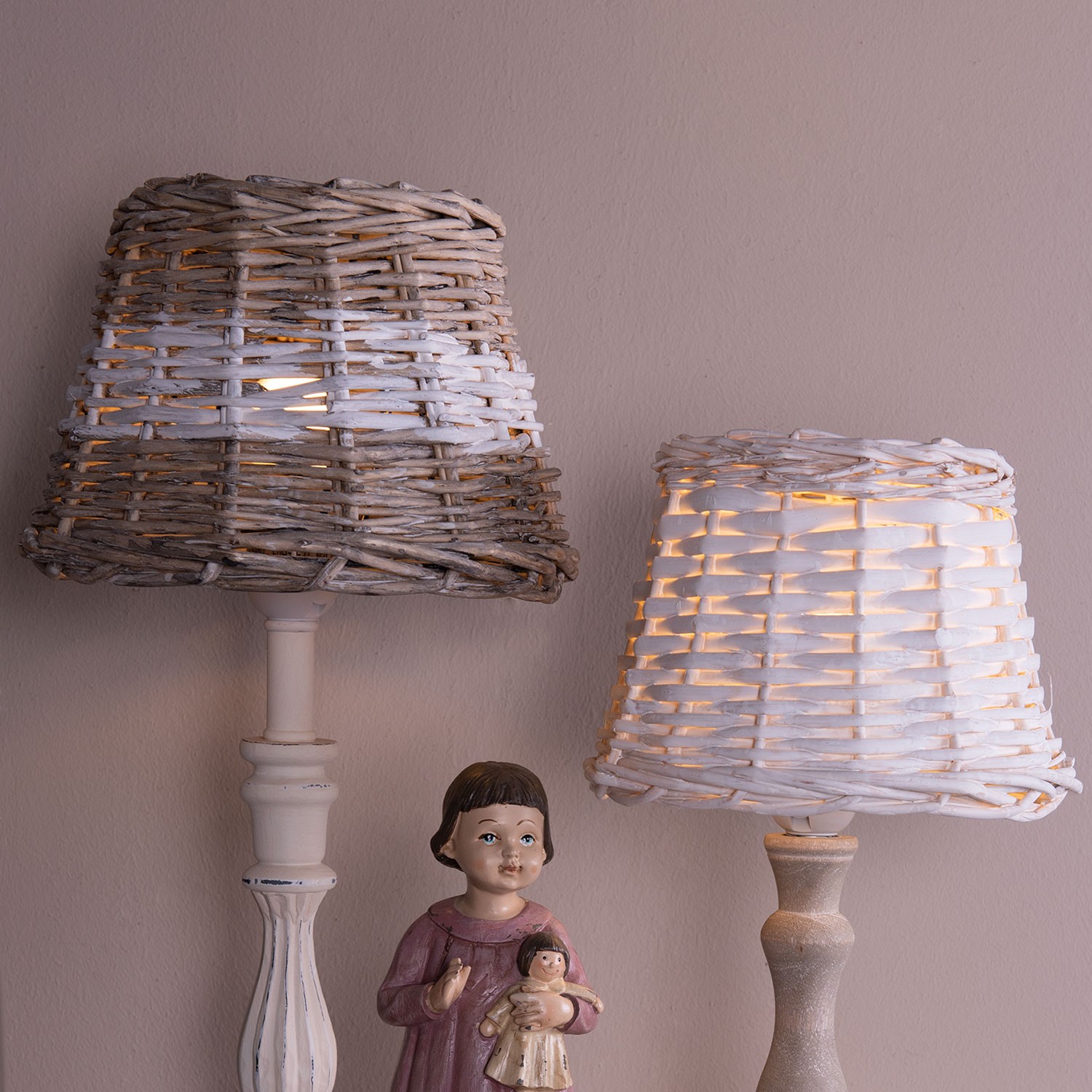 Ratanové stínidlo na lampu - Ø 23*17 cm / E27 Clayre & Eef Ratanové stínidlo na lampu - Ø 23*17 cm / E27 Clayre & Eef