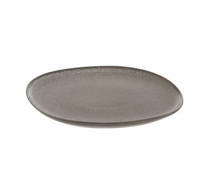 Šedo-hnědý jídelní talíř Louise taupe - 26*25*1,5cm J-Line by Jolipa