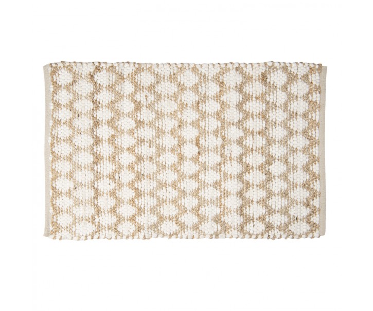 Hnědo -bílý jutový koberec - 60*90 cm Clayre & Eef