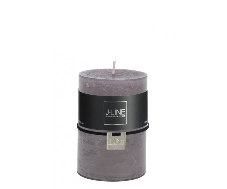 Šedá svíčka Granite válec M - Ø 7*10 cm/48h J-Line by Jolipa