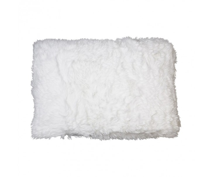 Bílý chlupatý polštář White - 40*60*15cm Mars & More 