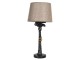 Černá stolní lampa Palma s hnědým stínidlem - Ø 25*5 cm E27/max 1*60W Clayre & Eef