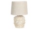 Béžová stolní lampa s hlavou lva - Ø 30*49 cm E27/max 1*60W Clayre & Eef