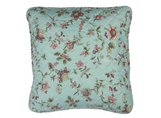 Tyrkysový povlak na polštář s květy Flowers - 40*40 cm
