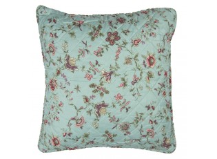 Tyrkysový povlak na polštář s květy Flowers - 50*50 cm